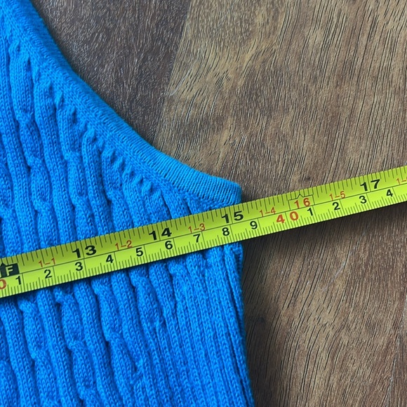 Like new Jeanne Pierre beautiful blue cable knit tank - Picture 6 of 9